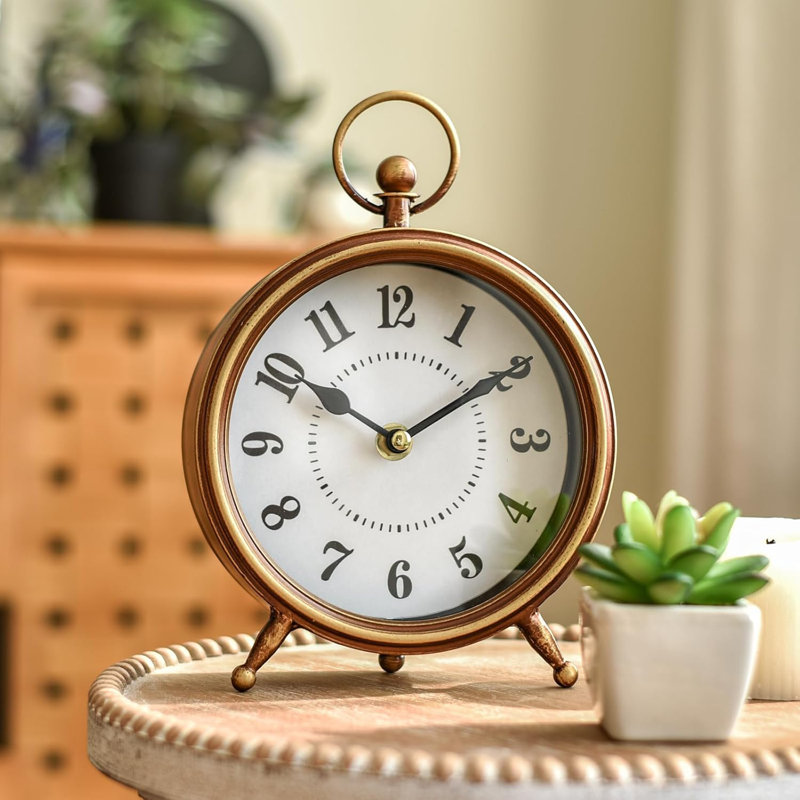 Small Golden Desk Stand Clock