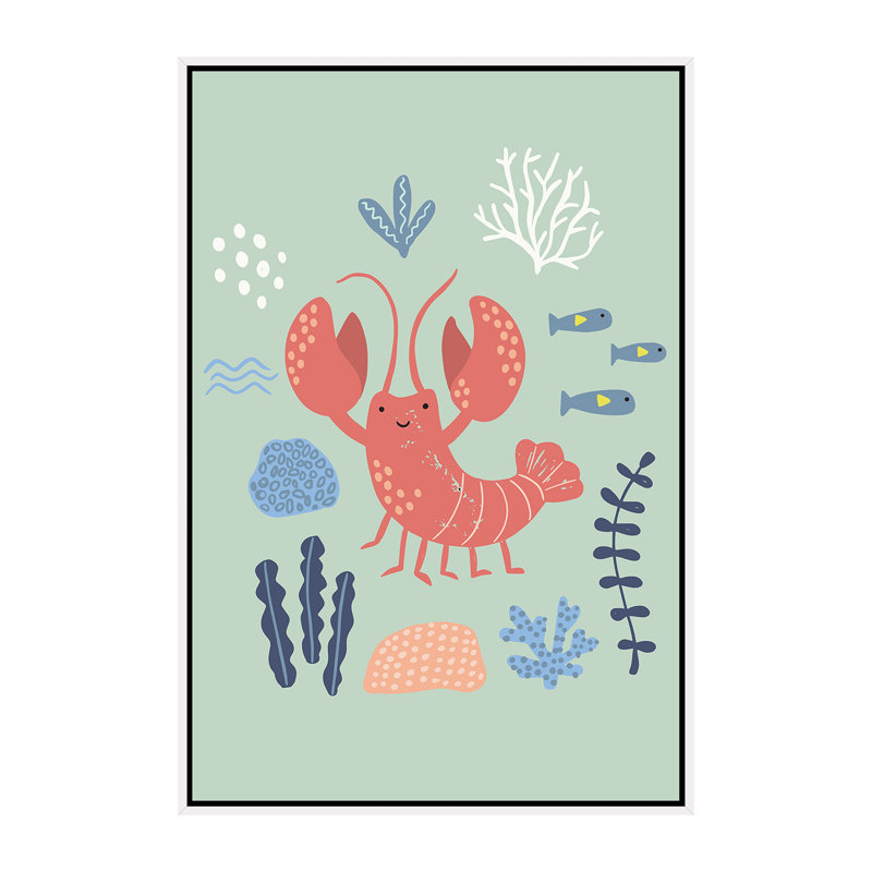 «Under the Sea VII» par Caroline Alfreds - impression d'art graphique, H 60 po x l 40po x P 1,5 po, Toile blanche encadrée