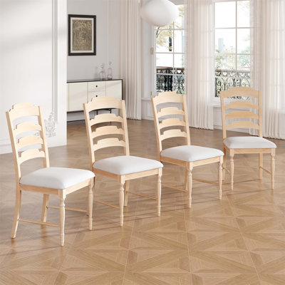 Chaises de salle à manger rembourrées 4 pièces Vintage