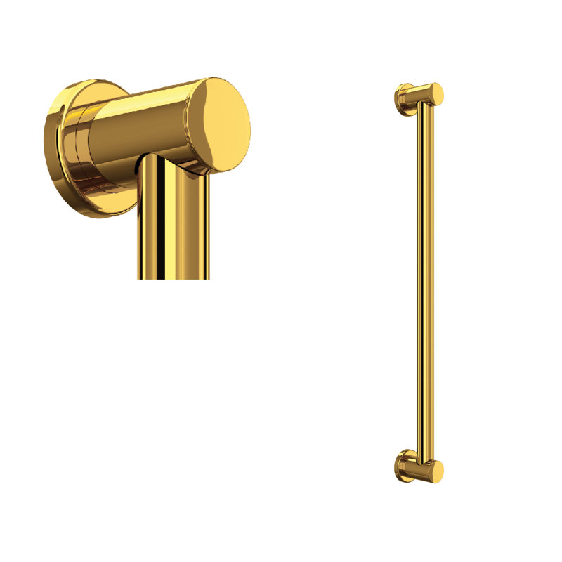 Lombardia 18" Grab Bar, 24" W, Unlacquered Brass