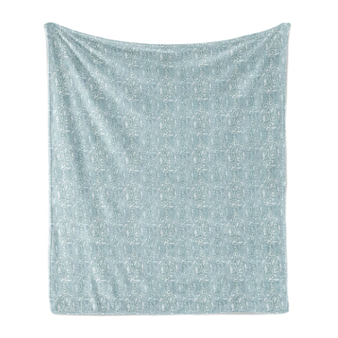 Weich Flanell Fleece Decke, Eastern Arabisch Wie Motive, Antiquität, Pale Teal