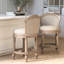 Tabouret de bar rembourré de 26 pouces avec pivot, à hauteur de comptoir, gris, dossier beige, structure en bois massif, support confortable, tabouret à hauteur de comptoir à assemblage rapide, rembourré de 26 po, couleur grise