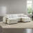 Oversized modular cushioned sofa with conversible ottoman-2128331095