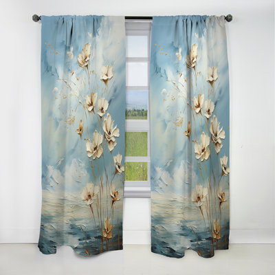 Kaylyn - Flowers Curtain - Blackout Floral Curtain - 1 Panels