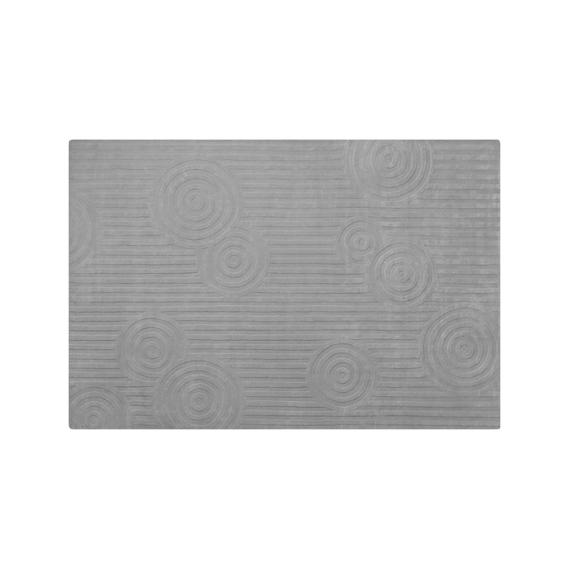 Rectangle Uzu Viscose Area Rug in Grey, Rectangle 6'7" x 9'10"