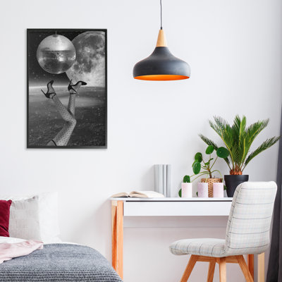 Hangin' Over Disco & Planet Framed Giclee, design by Elo Marc