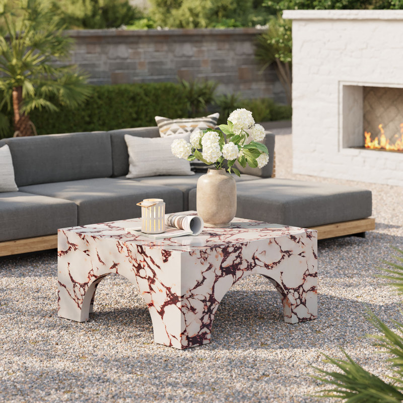 Table basse en marbre rouge Valen