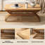 Table basse de style Mid-Century moderne, table d'appoint rectangulaire en bois 43,3 po avec base en bambou tissé - Table basse rustique Boho