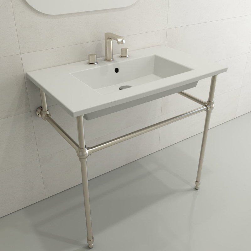 Ravenna 19.7 in. L Bathroom Sink, Matte White, Single-Hole