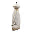 Figurine de grenouille blanche 11,4x8,3x24,8 "avec bras et yeux dorés
