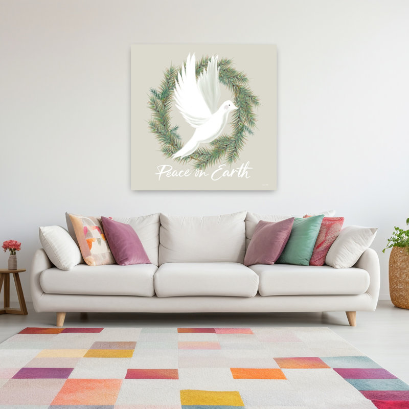 Peace on Earth Dove 1 Piece Wrapped Canvas Wall Art, 121.92cm H x 121.92cm W
