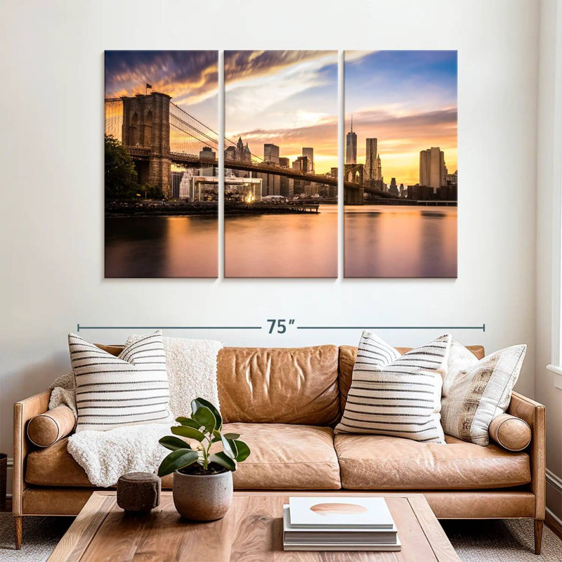 Lilie Brooklyn Bridge Sunset, 42" H x 65" W