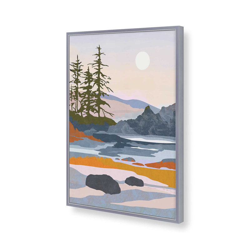 «Valley Moon» par Garima Dhawan, reproduction d'art sur toile, Silver, H 32 po x l 24 po