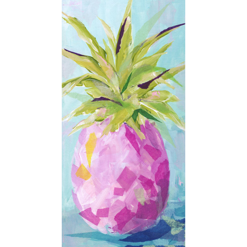 «Pink Pineapple», reproduction de peinture acrylique, H 36 po x l 18 po, Canevas