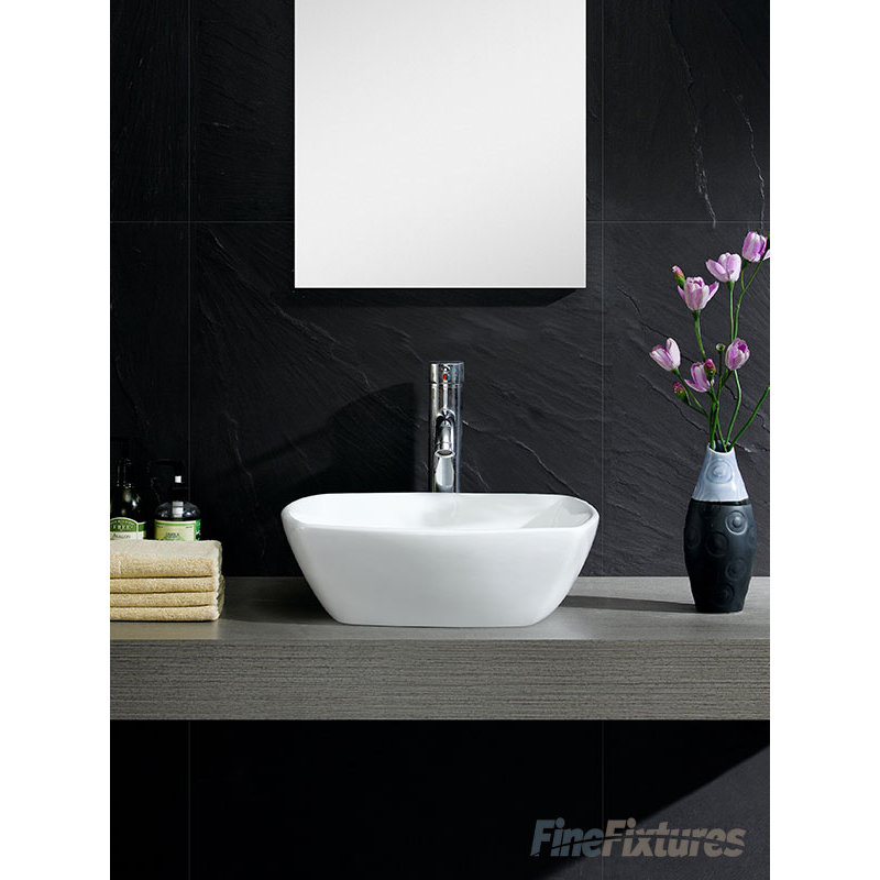 Modern Ceramic Square Vessel Bathroom Sink