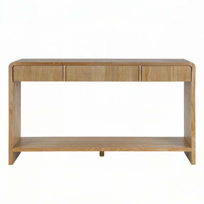 3-Drawer Console Table with Vertical Slats