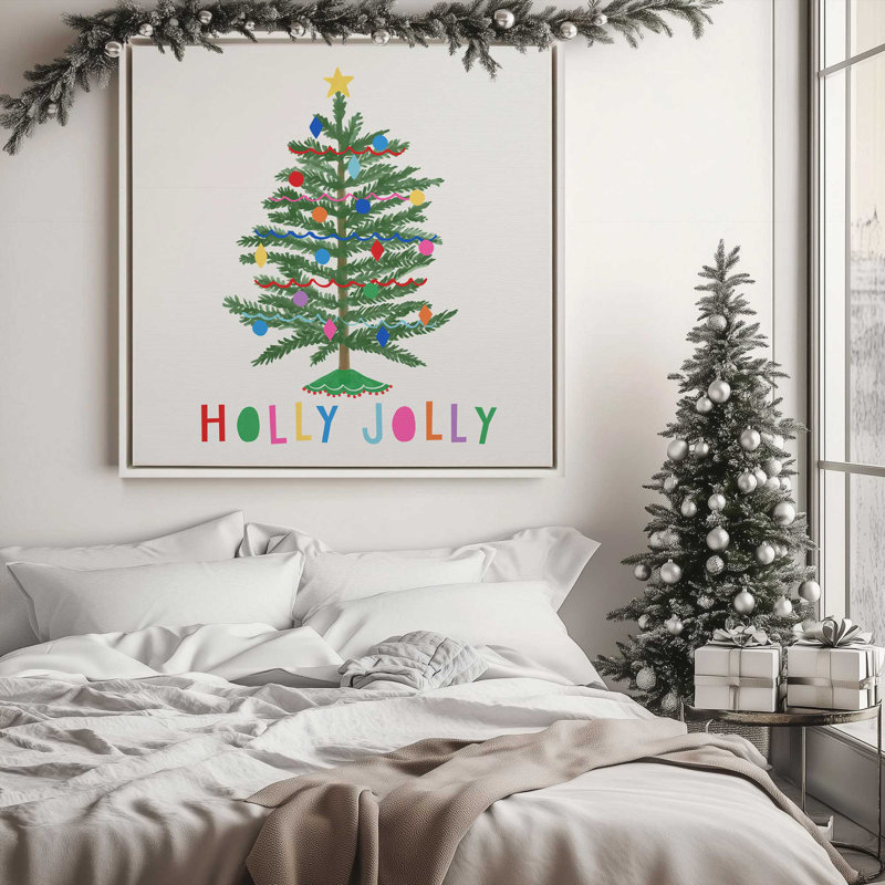 Arbre de Noël Holly Jolly, H 32,75 po x l 32,75 po x P 1,75 po, Cadre argenté