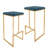 LeisureMod Quincy Leather Bar Stool, Quilted PU Leather Barstool with Metal Sled Base, Built-In Footrest, Diamond Stitching & Anti-Scratch Glides for Kitchen, Home Bar & Counter Seating-982494224-970406943-899541521