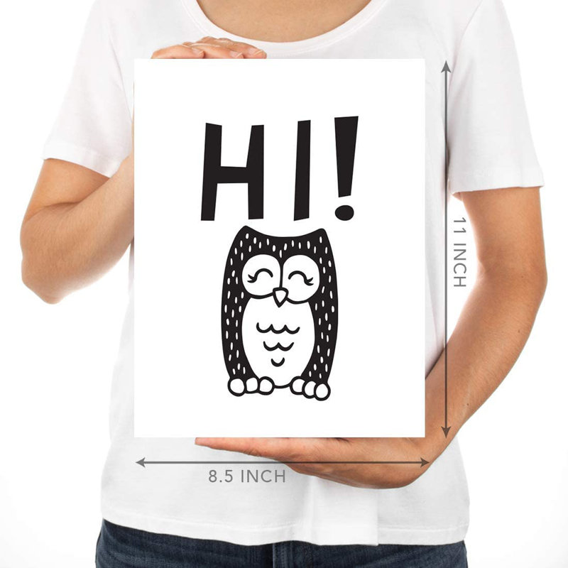 Hibou graphic, hoot, alphabet, ne pas agrandir, ensemble de 6 pièces imprimé sur papier Delight