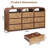 59'' W 9 Drawer Burl Wood Dresser-394991360