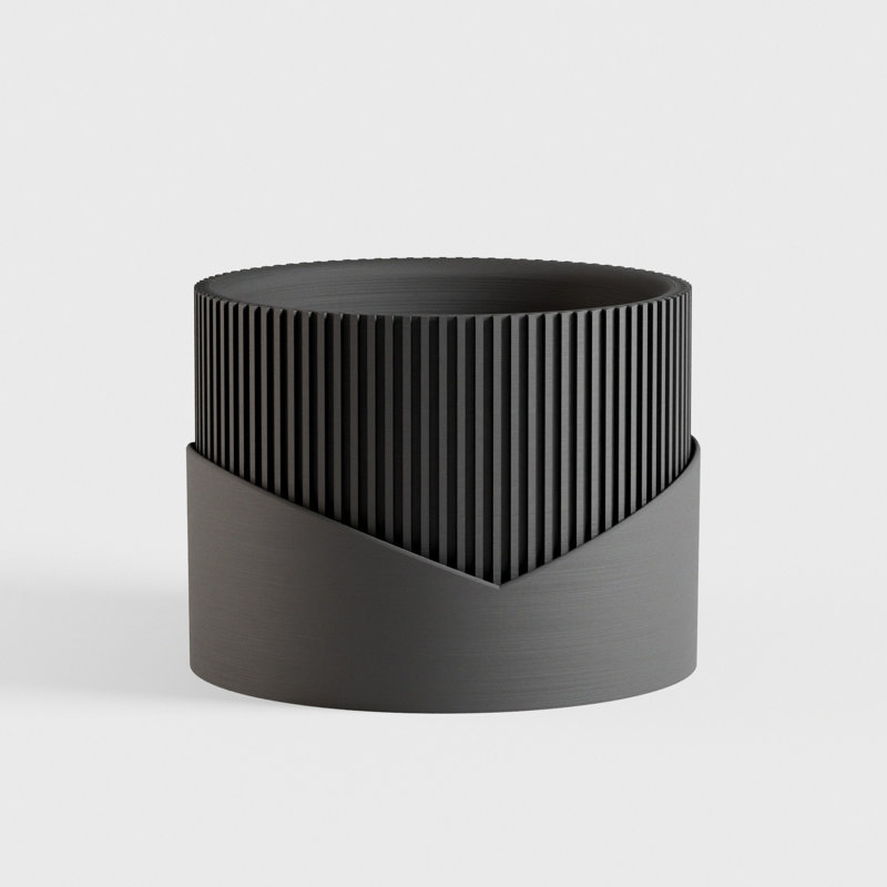 7.5in. Summit Planter, 5.5in., Noir minuit / gris