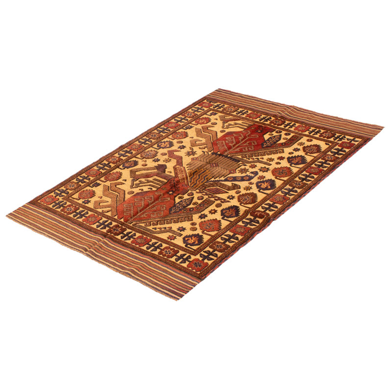 Tapis tadjik brun clair 4 pi 3 po x 6 pi 6 po