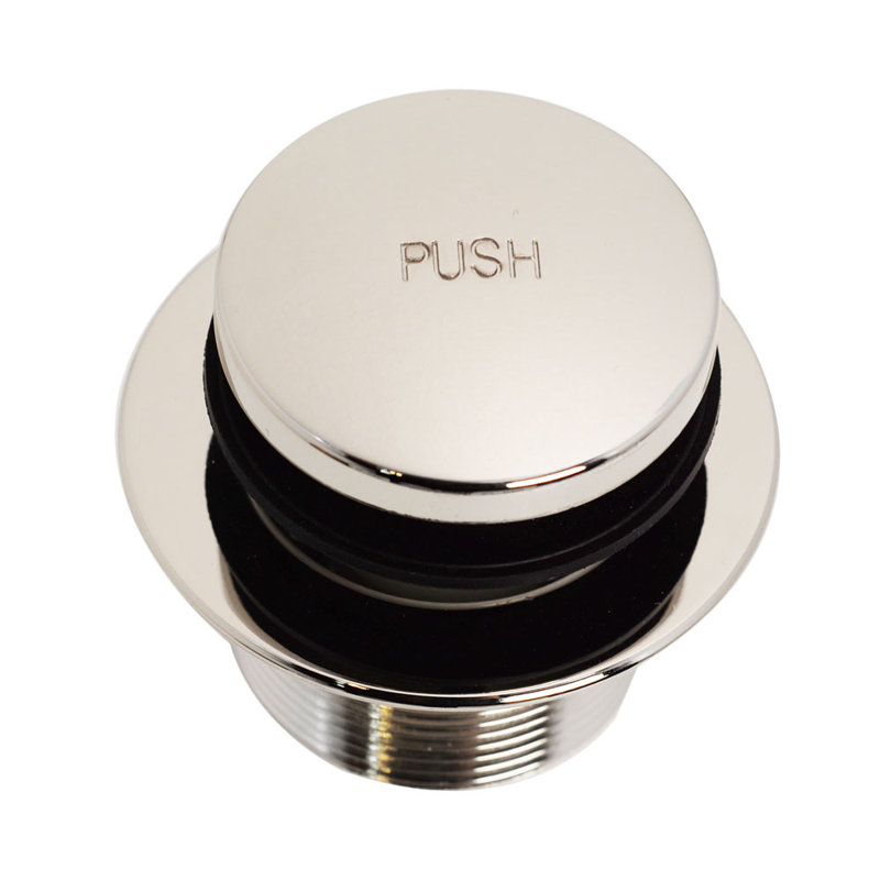 Universal Thread Bathtub Tip-Toe Drain with 2-Hole Overflow, Polished Nickel
