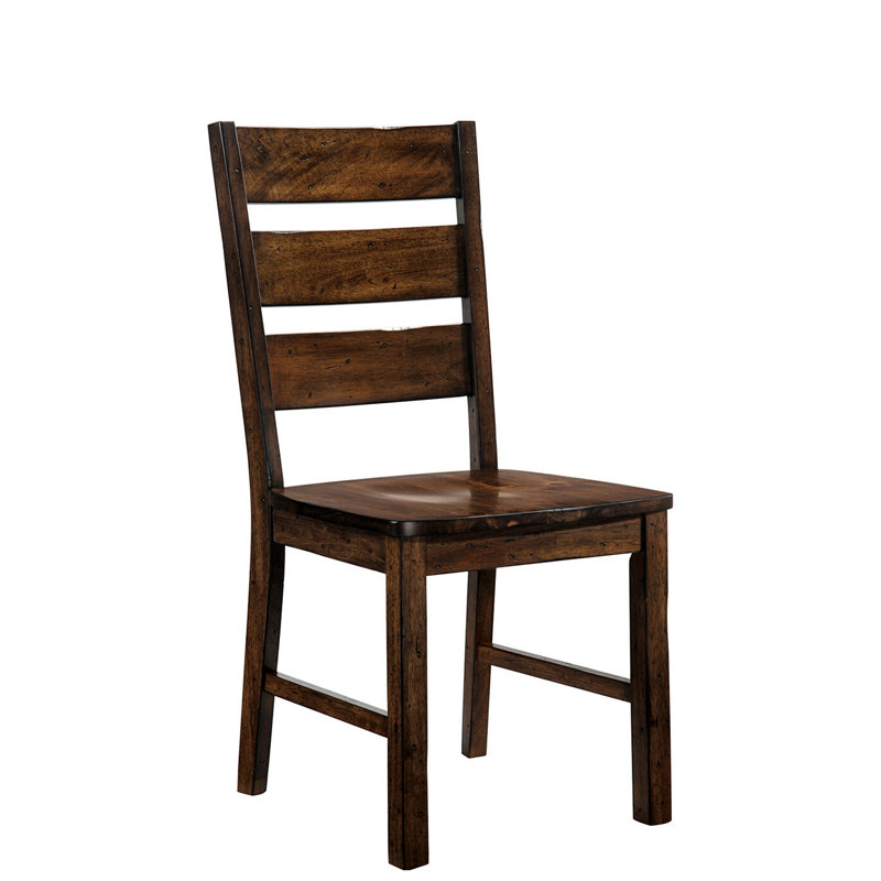 Chaises de salle à manger industrielles en bois massif, 2 finitions noyer, style noyer
