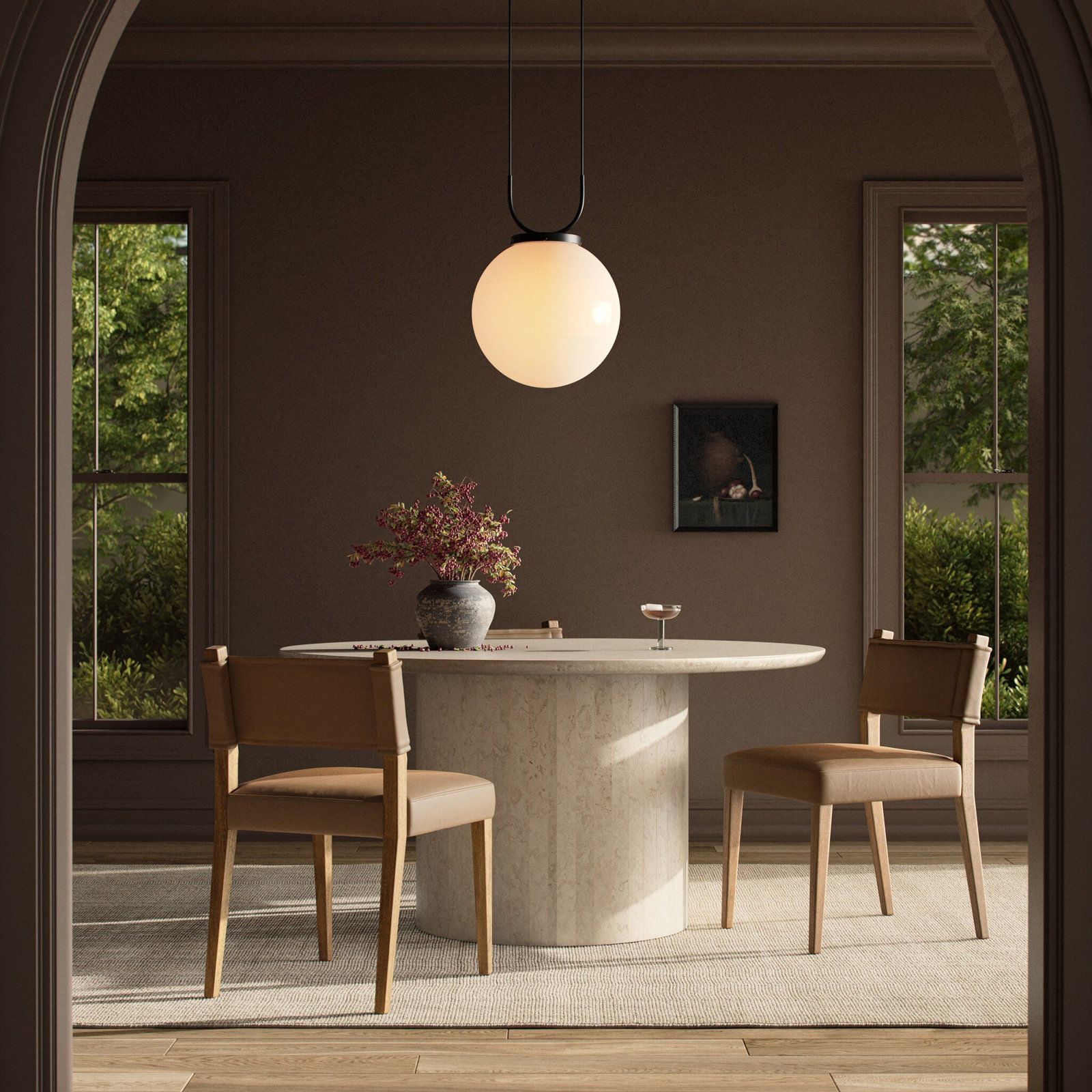 Lorretta Genuine Leather Dining Chair, Natural, Leather Maestro Camel