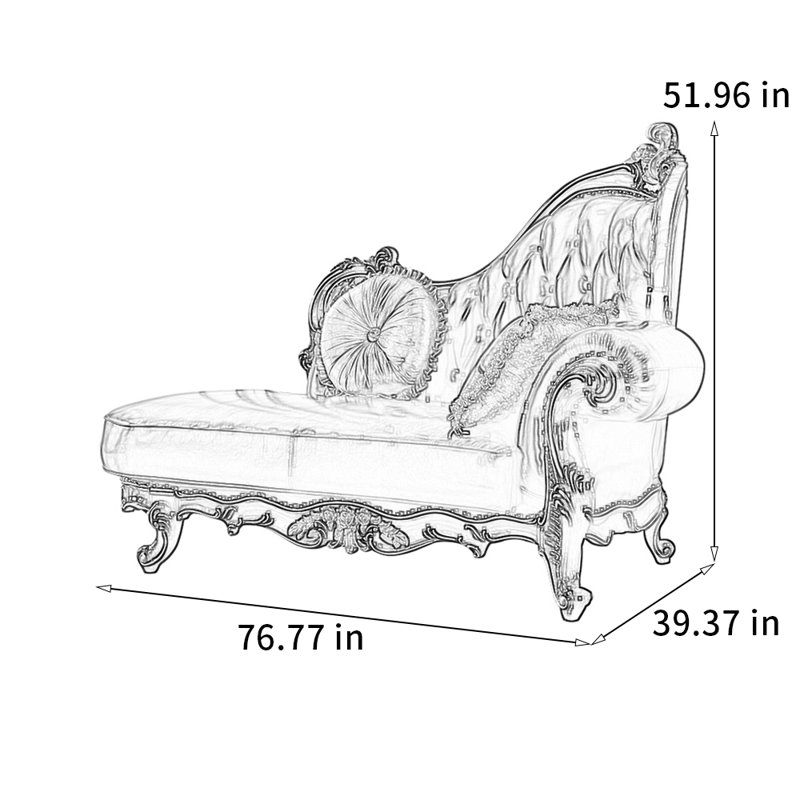 Chaise légère en bois massif sculpté de luxe, Orienté à droite