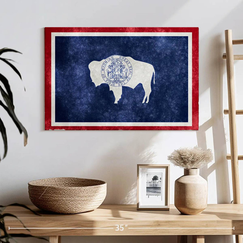 Drapeau d'État Borges Grunge Wyoming, H 16 po x l 24 po