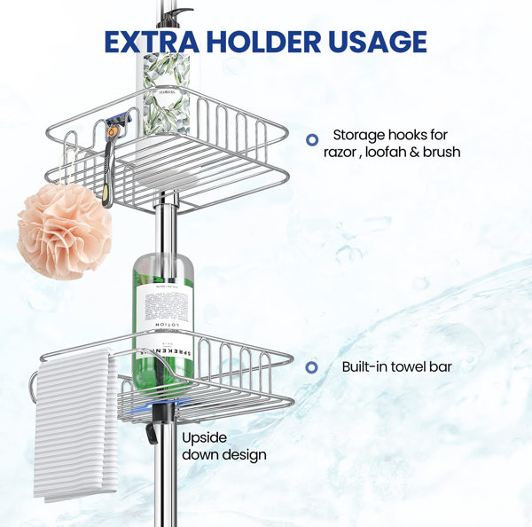 Domingez Free-Standing Stainless Steel Shower Caddy Rebrilliant
