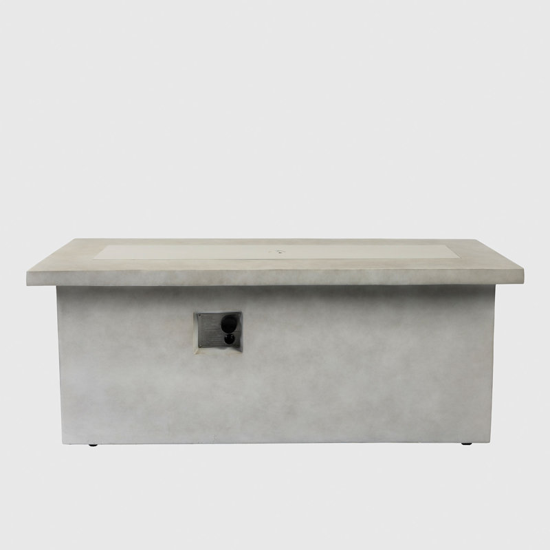 Foyer de table rectangulaire au propane en béton Ibrahimi