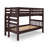 Treva Solid Wood Standard Twin over Twin Bunk Beds, 3 Step Ladder, Dark Cherry-1876136499