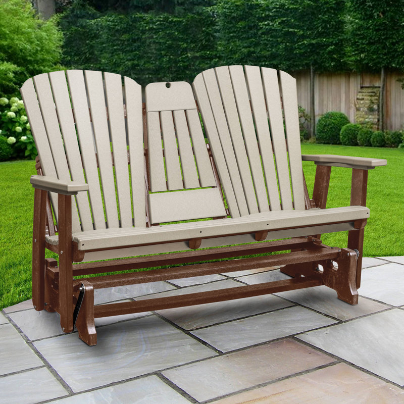 Fauteuil oscillant d'extérieur Bethy, Structure brune / siège coquillage