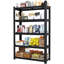 Étagère robuste en métal 5 pour garde-manger, commerce de détail et cuisine - capacité de charge de 2 000 lb, support de rangement réglable en filet facile à assembler avec capacité, noir d'entrepôt approprié