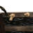 Large Decorative Trunk Embossed Metal and Chinese Fir Wood with Rope Handles Walnut and Almond Stain-1789150376