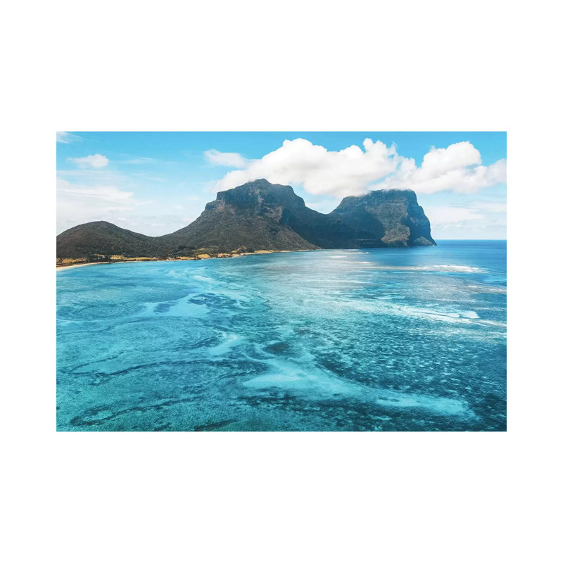 «Island Lagoon Patterns» par James Vodicka - peinture sur toile tendue, H 12 po x l 18 po x 1,5 po