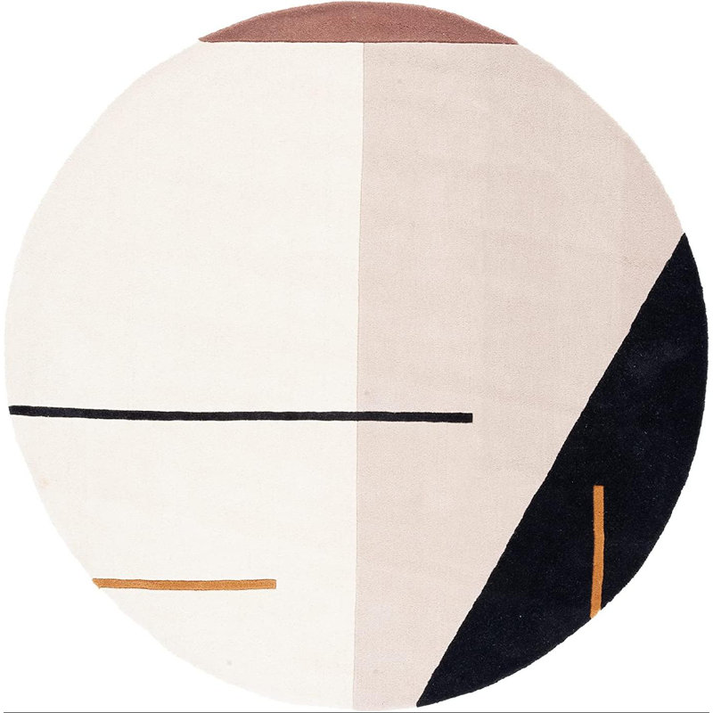 Delahni Hand Tufted New Zealand Wool Rug, Round 7'