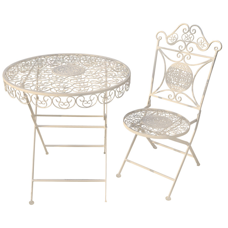 Sigourney 2 - Person Metal Patio Dining Set with Round Table