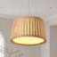 Lustre tambour 4 lumières en bois de ferme moderne avec finition dorée