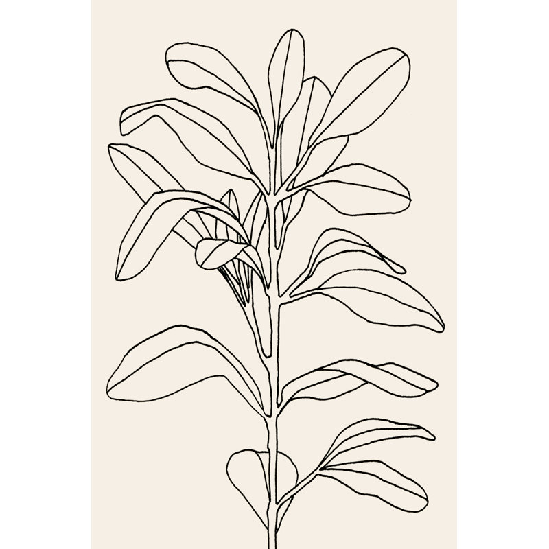 Olive Branch Shape I 1 Piece Wrapped Canvas Painting, 122cm H x 81cm W