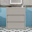 Meuble-lavabo compact avec lavabo en céramique, tiroirs à fermeture en douceur et conception sans poignée-1224683000