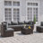 6-Person All-Weather Wicker Modular Patio Conversation Set with Cushions-109423082