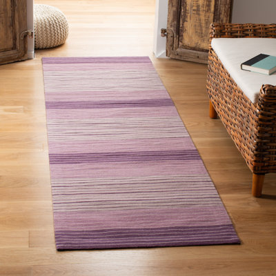 Wool and Cotton Striped Indoor Rug