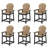 Outdoor HDPE Adirondack Chairs Set of 6, Patio Bar Stools-1397099357