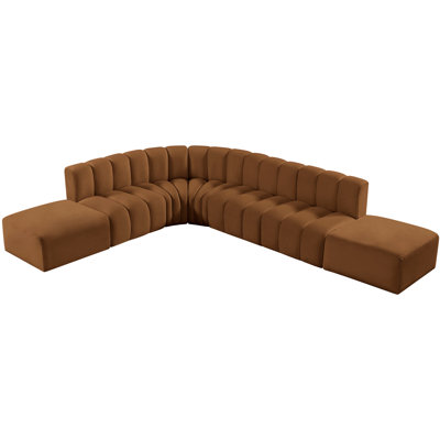 Hrefna Upholstered Curved Sectional with Ottoman Reversible