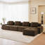 Canapé 4 places et repose-pieds mobile (brun)-2036807842