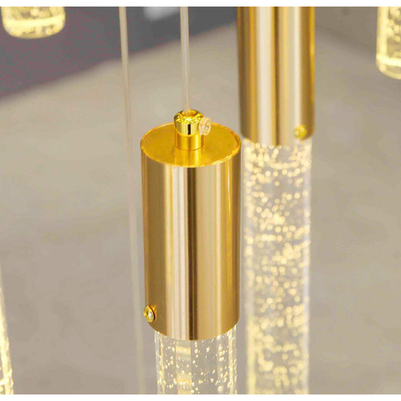 Lustre clair en cristal à intensité variable, Doré, 20