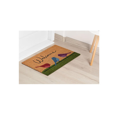 Heavy Duty Entryway Welcome Mat With Anti-slip Pvc Backing, Natural Coconut Fiber Porch Rug